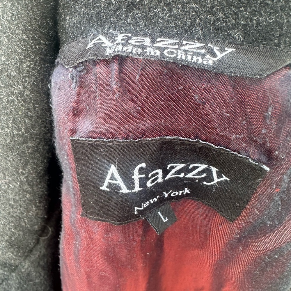 Afazzy New York men's gray/black wool coat size L - Picture 12 of 14